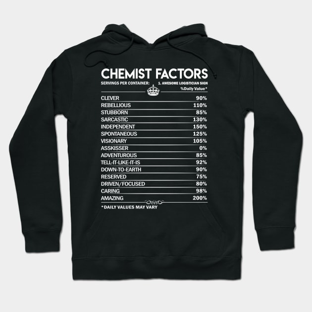 Chemist T Shirt - Chemist Factors Daily Gift Item Tee Hoodie by Jolly358